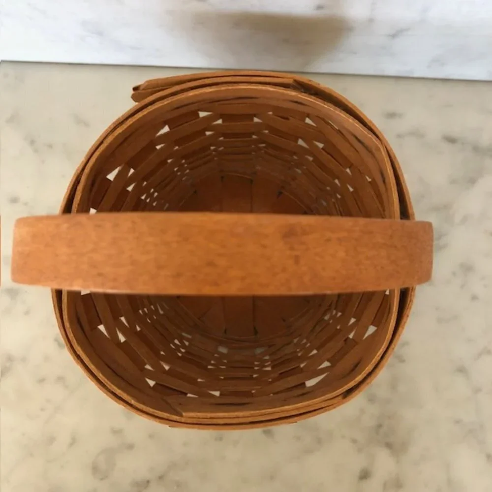 LONGABERGER Discovery Basket 1492-1992 Classic Brown Stain Stationary Handle